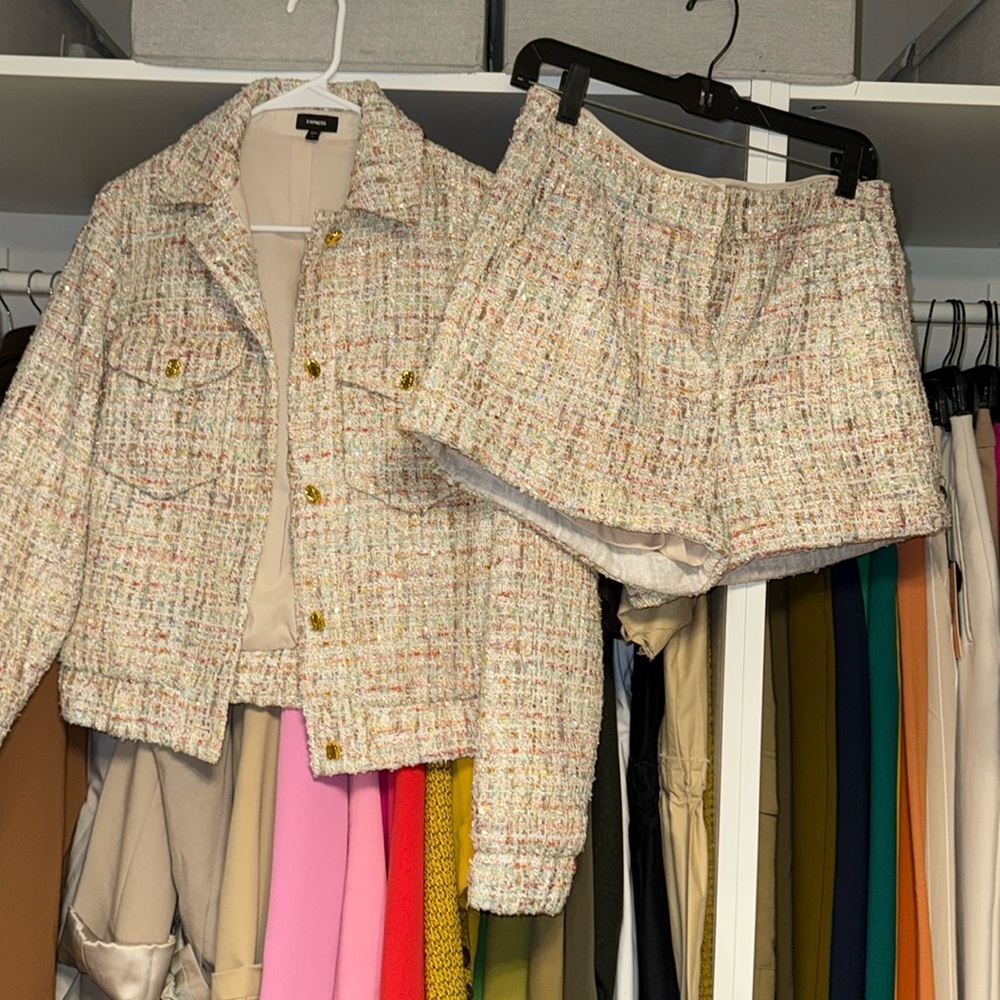 Express set bomber jacket and short set